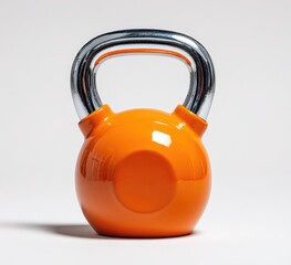 Bright orange kettlebell, chrome handles