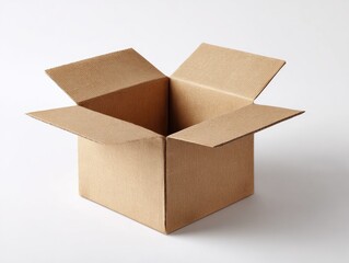 Open cardboard box on white background (8)