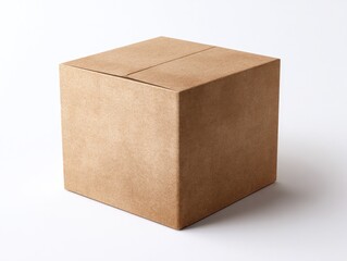 Fototapeta premium Simple cardboard box, light brown, square