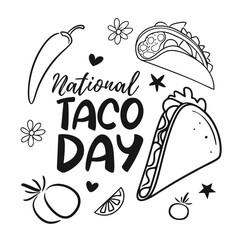 NATIONAL TACO DAY vector illustration