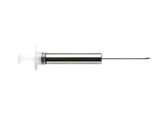 Syringe with needle isolated on transparent background, a medical instrument used to inject or withdraw fluid from body for treatment or diagnosis