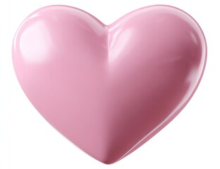 A smooth, glossy pink heart shape