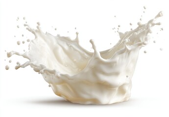 Creamy milk splash against white background (5)
