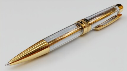 Elegant gold and clear pen