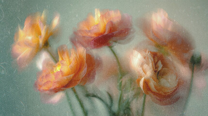 Soft Blurred Y2K Florals Vintage Backgrounds