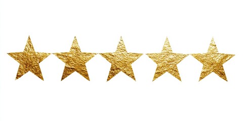 Five gold stars on a white background (2)