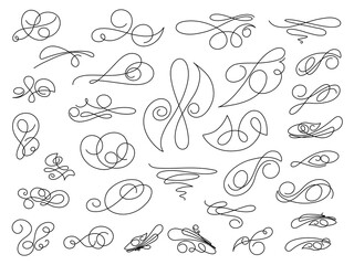 6496  .eps  Set of  decorative elements for design isolated, editable  linear design . From the largest and best collection of decorative elements 