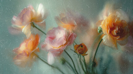 Soft Blurred Y2K Florals Vintage Backgrounds