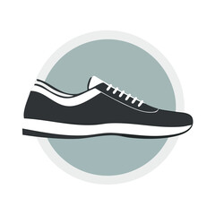 Stylish black sneaker design, side profile view, minimalist illustration.