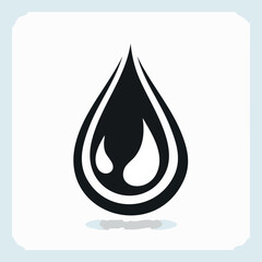 Fototapeta premium Stylized black water drop graphic, abstract design.