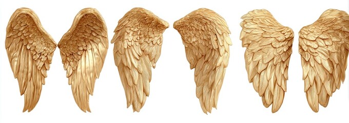 Decorative gold angel wings