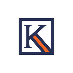 LETTER K LOG INT HE SQUARE BUSINESS LOGO DESIGN