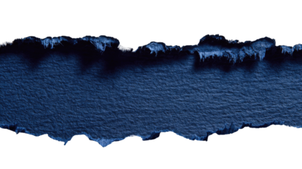 Ripped navy blue paper strip