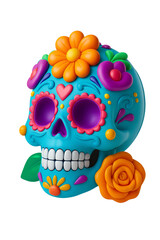 Floral Blue Sugar Skull Design