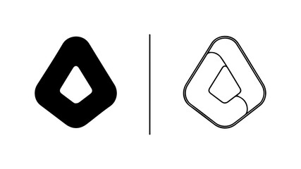 Abstract Diamond Shape Logo Design with Geometric Elements and Modern Style.