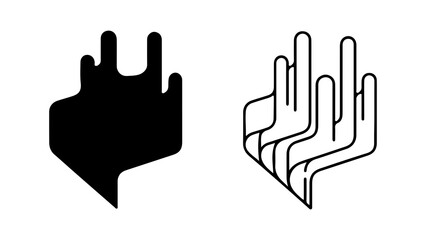 Abstract Hand Design Symbolic Gestures Intertwined Fingers.