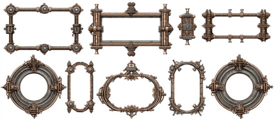 Ornate metal frames in various shapes