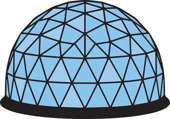 Geodesic Dome Colorful Vector Illustration Design (Version: 01)