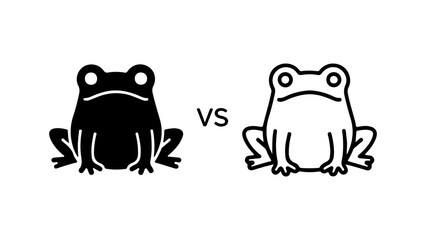 Black and White Frog Silhouette Comparison A Visual Contrast.
