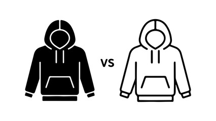 Black and White Hoodie Icons Comparison.