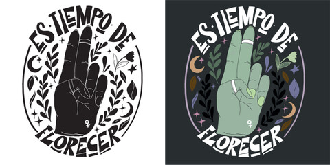 Cute hand drawn doodle lettering quote in spanish about life, love. Lettering for t-shirt design, mug print, bag print, clothes fashion. 100% hand drawn vector image.
