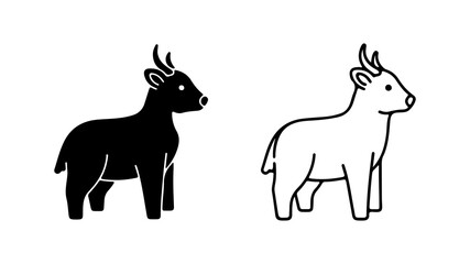 Black and white illustrations of a young deer.