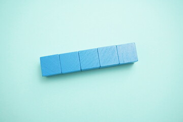 Linear blue blocks on light background with copy space for minimalism and design