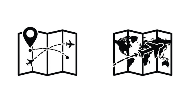 Travel planning with a world map and location pin illustration