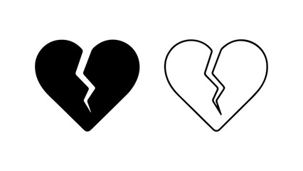 Broken Heart Icons Symbolizing Loss and Emotional Pain.