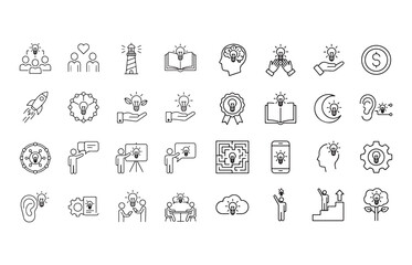 Creative idea and innovation icons