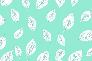 Elegant botanical leaf design with a calming mint backdrop creating serenity