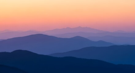 Misty Mountain Sunrise View.