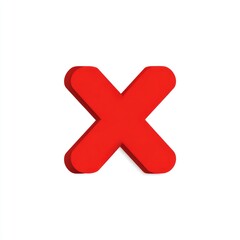 Fototapeta premium Red 3D capital letter X on white background