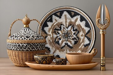 Zulu decorative shield with beads high resolution picture