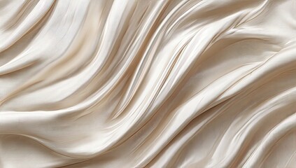 Obraz premium Cream silk fabric, draped in flowing waves