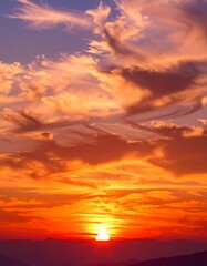 Vibrant sunset sky