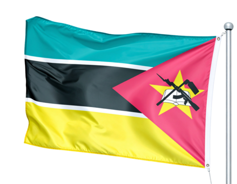 Flag of Mozambique isolated on transparent or white background