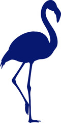 Naklejka premium elegant silhouette of a flamingo graceful, tropical bird art, isolated on transparent background