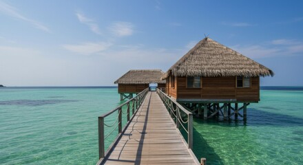 Overwater Bungalow on Tropical Beach