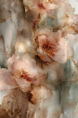 Beautiful floral abstract artwork with soft colors and delicate details showcasing elegance and tranquility