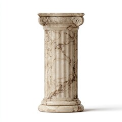 Fototapeta premium Classic marble column pedestal, light beige tones