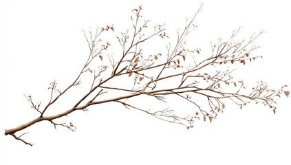 Dried branch reaching across, light brown,  wintery