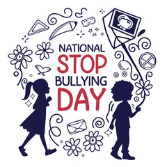 NATIONAL STOP BULLYING DAY vector illustration
