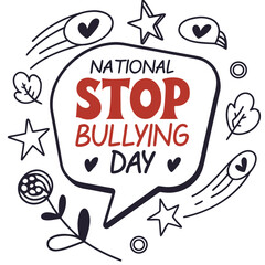 NATIONAL STOP BULLYING DAY vector illustration