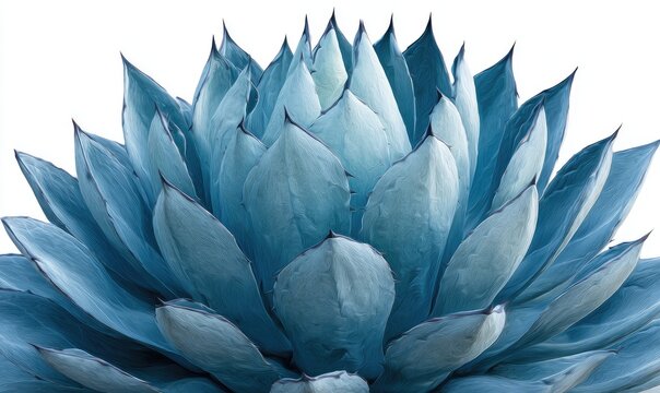 Close-up of a vibrant blue agave plant