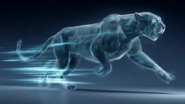 Abstract panther running