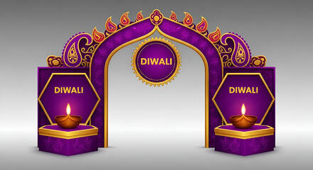 happy Diwali offer entrance arch design front view. use fore printable file. abstract vector illustration