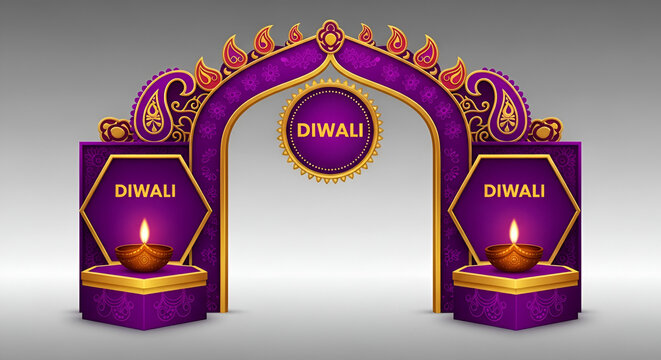 happy Diwali offer entrance arch design front view. use fore printable file. abstract vector illustration
