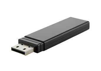 Sleek Black USB Flash Drive: Professional Data Storage Render