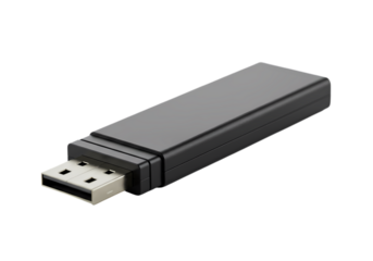 Sleek Black USB Flash Drive: Professional Data Storage Render